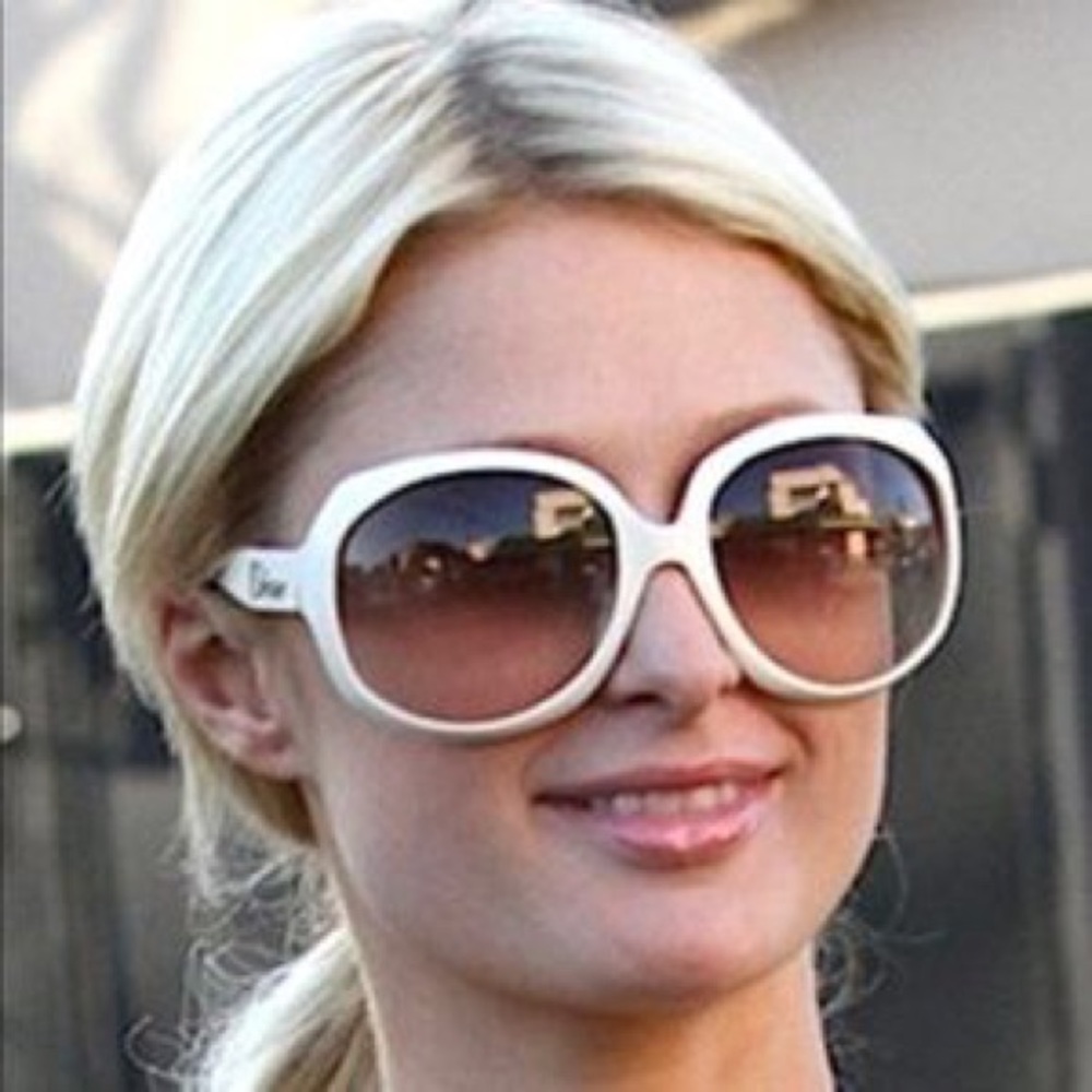 Dior “glossy” oversized sunglasses in off white
